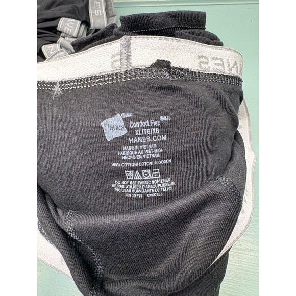 Hanes Men's XL Black 12-Pack Tag Free Cotton Boxer Briefs NEW - Picture 2 of 2